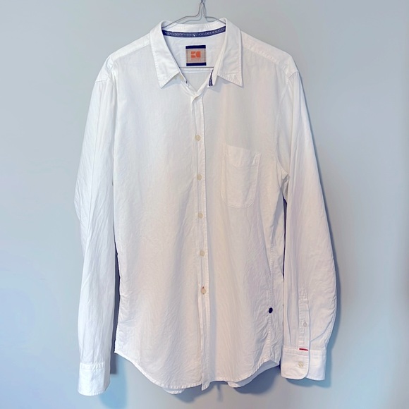 Hugo Boss Orange Mens Dress Shirt L Diamond Pattern - Picture 1 of 6